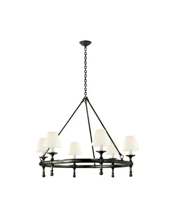 Classic Ring Chandelier Bronze/Linen
