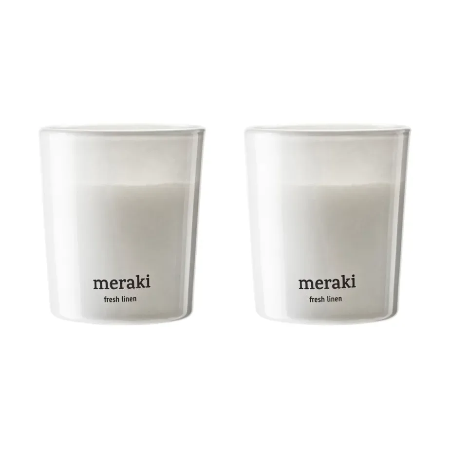 Meraki Meraki Duftkerze 12 Stunden 2er-Pack Frische Wäsche