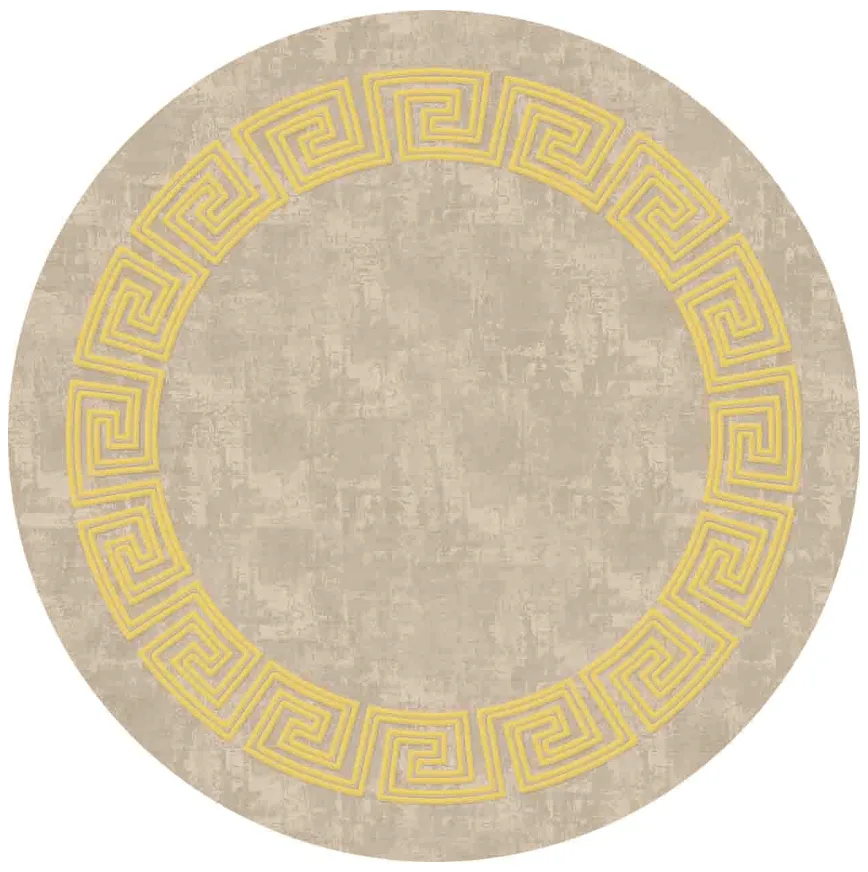 Rundt teppe - Myra (beige/gul) (Størrelse: Ø 240 cm)
