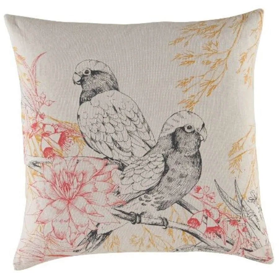 KAS Zierkissenbezug Birdo Multi Druck auf Baumwolle Chambray B 50 T 50 cm