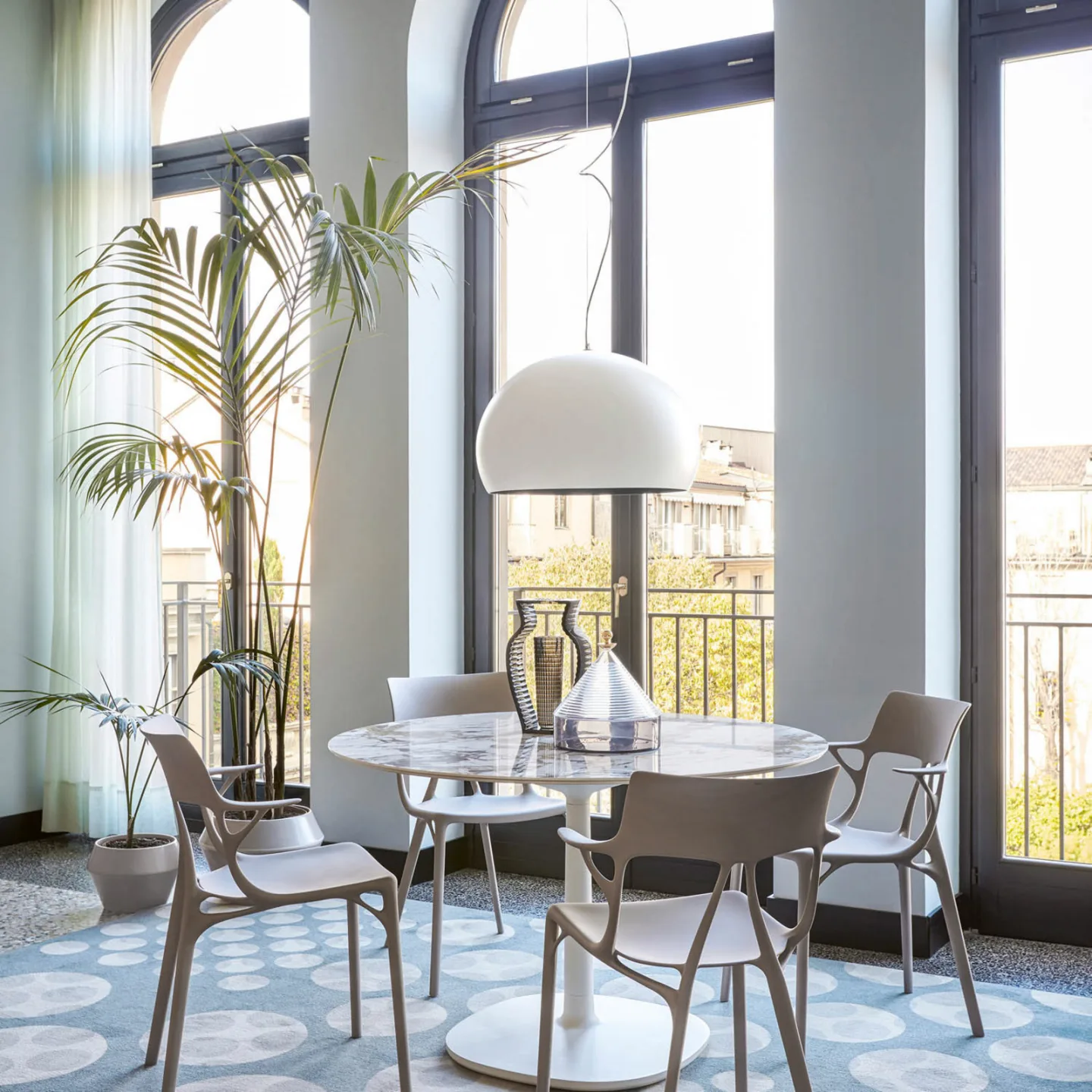 Small FL/Y LED-Hängeleuchte weiß matt - Kartell - Wohnzimmer - Design - Kunststoff - Einflammig