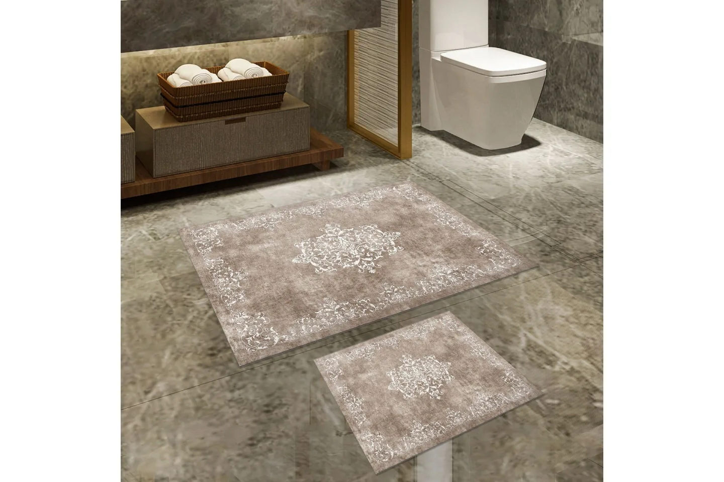 Panchuram Badrumsmatta 60x150 cm Rektangulär - Beige