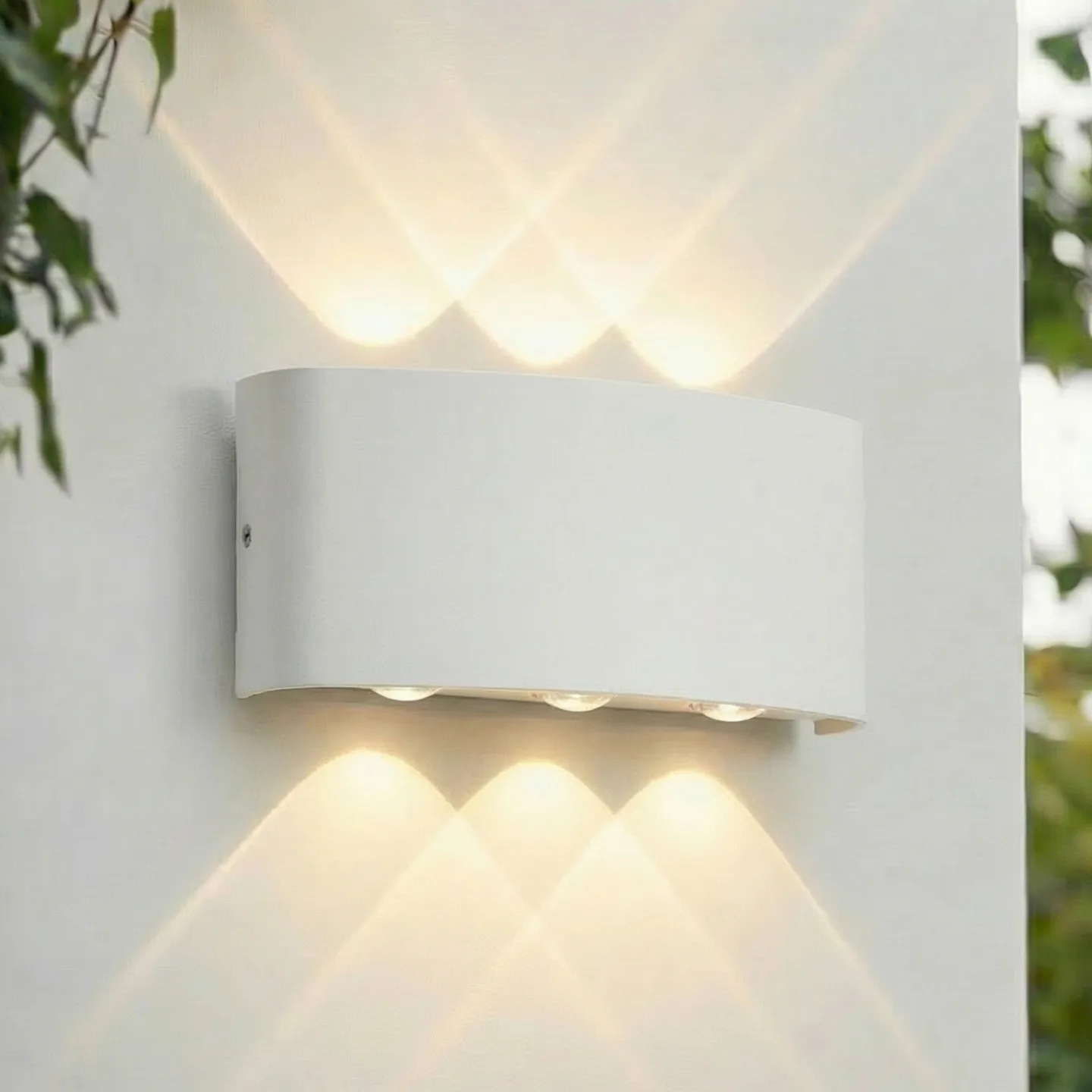 Ithan udendørs LED-væglampe, hvid, 3 lyskilder, 17 cm - Lindby - Terrasse - Moderne - Aluminium - Kantet