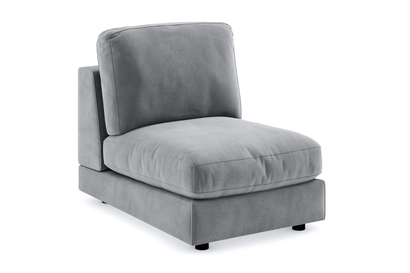 Arken 1-sits Mittmodul i Sammet 70 cm bred - Ljusgrå