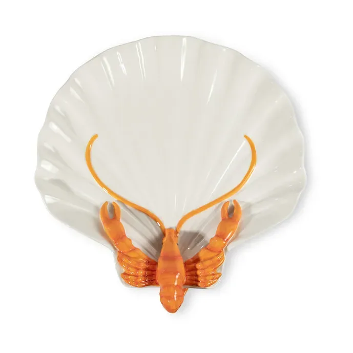 Byon Lobsti Servierteller Weiß-orange
