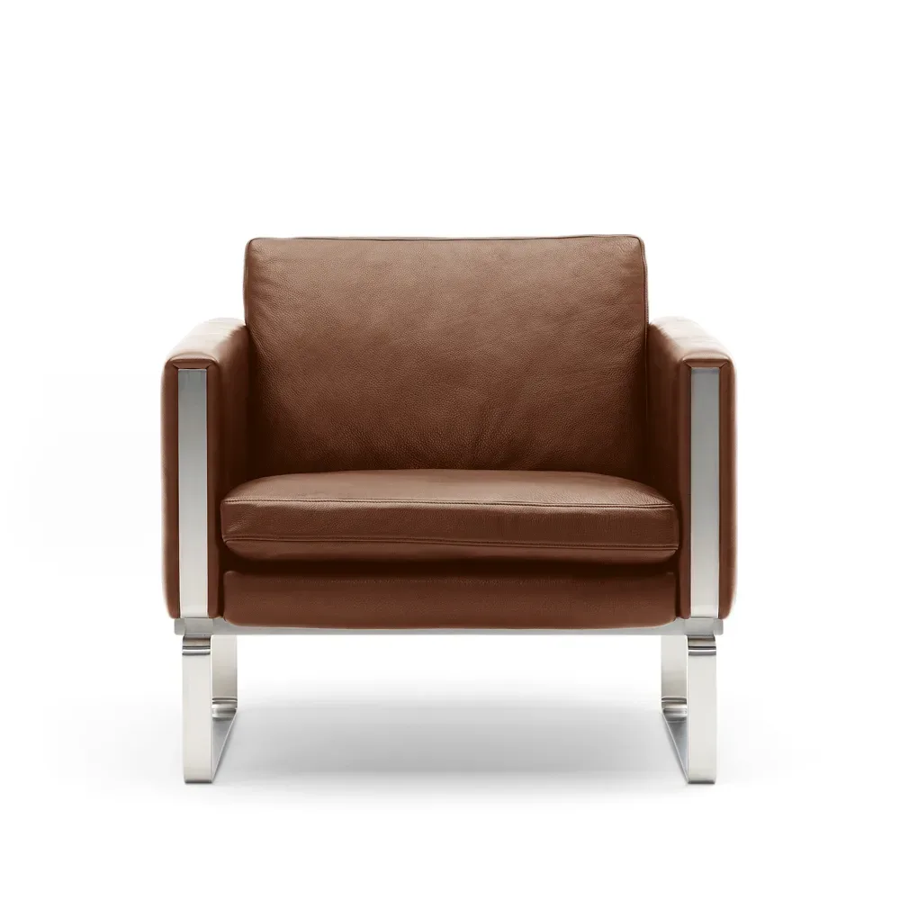 Carl Hansen & Søn CH101 fåtölj Sif 92 läder-rostfritt stål