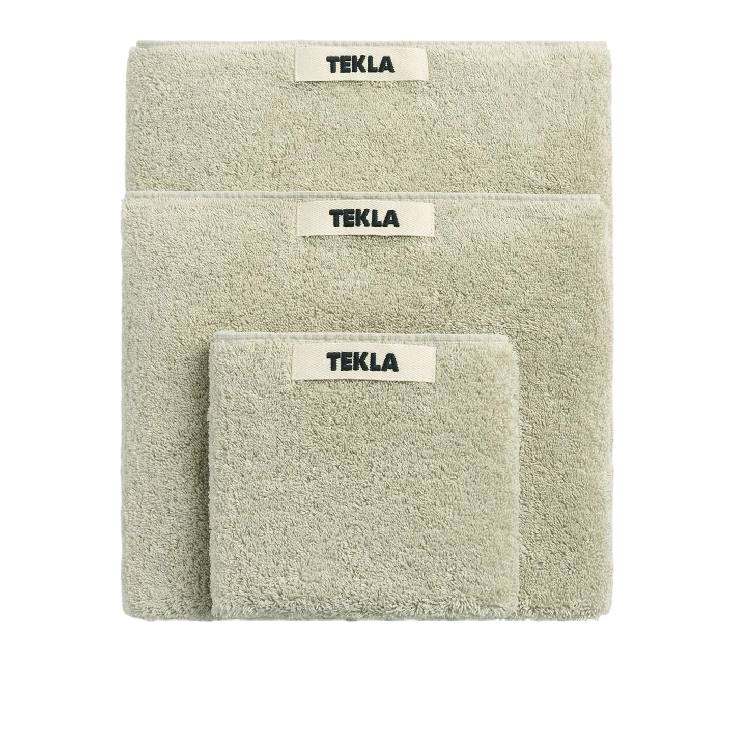 Tekla - Terry towel pebble 30 x 50 cm - Handdukar och badlakan - Grön - Bomull