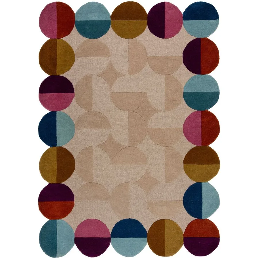 Teppich Xufla violett Symmetrie Wolle 160 x 230 cm