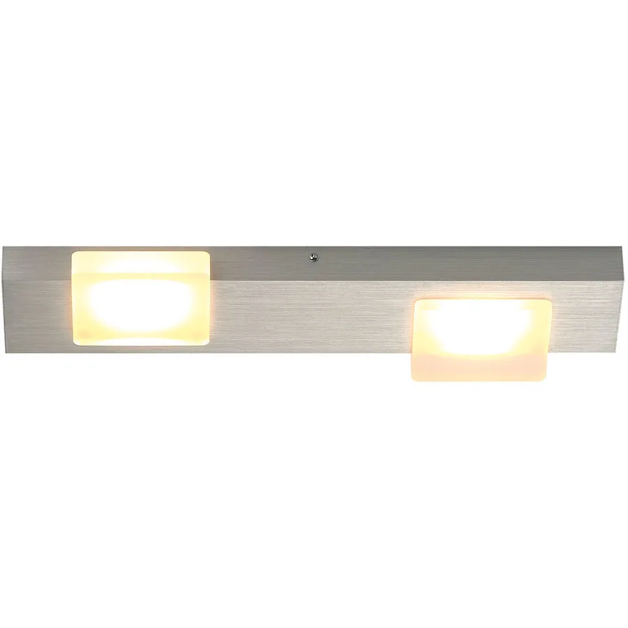 Bopp Deckenlampe Lamina Silber Aluminium 10 cm 3 cm - Farbe: Aluminium geschliffen - LED - Lichtfarbe: Extra warmweiss - Deckenlampe- LED