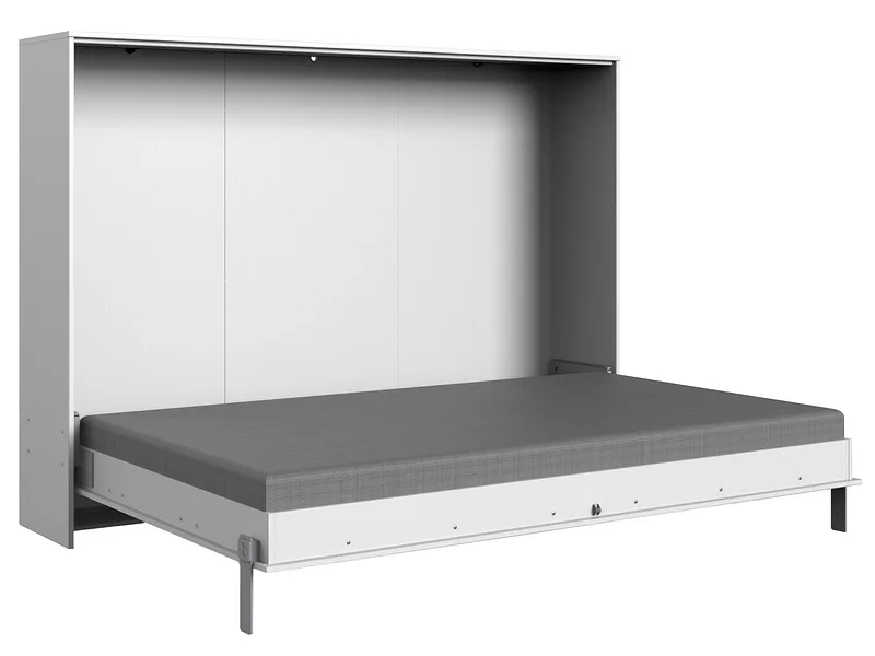 Horizontales Klappbett KLAPP 140x200cm spanplatte weiss