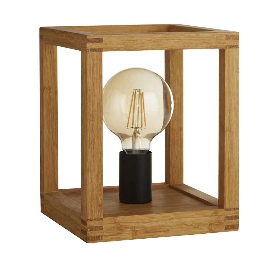 Searchlight - Square 25cm - Bordslampa - Trä