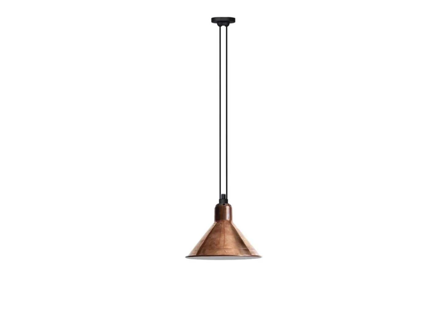 322 L Pendelleuchte Conical Raw Copper/White - Lampe Gras - Wohnzimmer - Metall