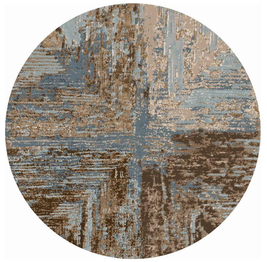 Rundt teppe - Tizzano (blå/multi) (Størrelse: Ø 120 cm)