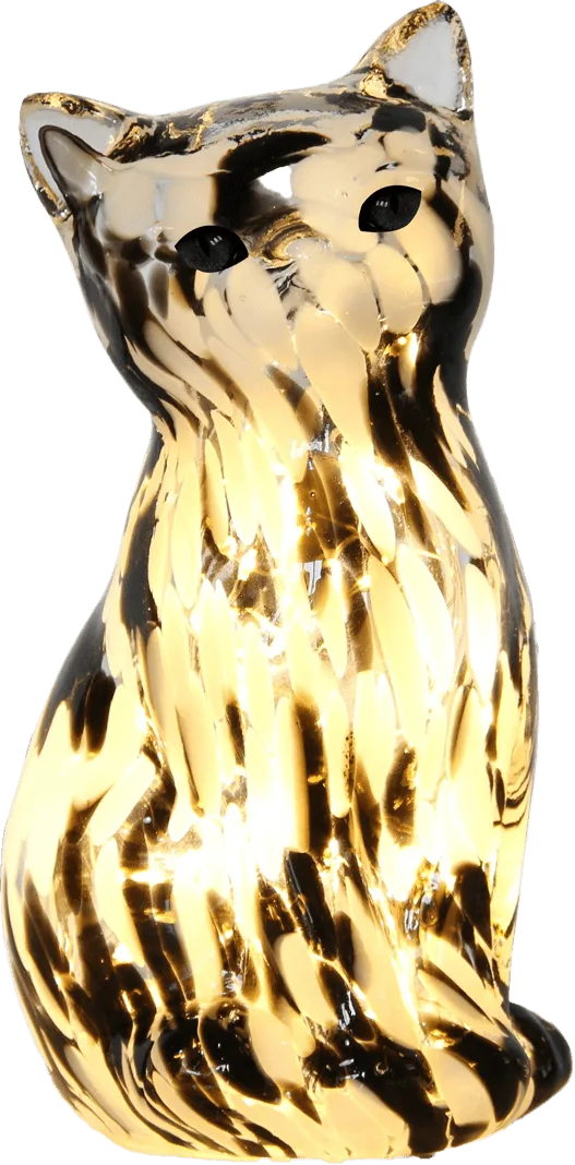 Pixie Design - Katt 22cm - Bordslampa - Svart/Vit