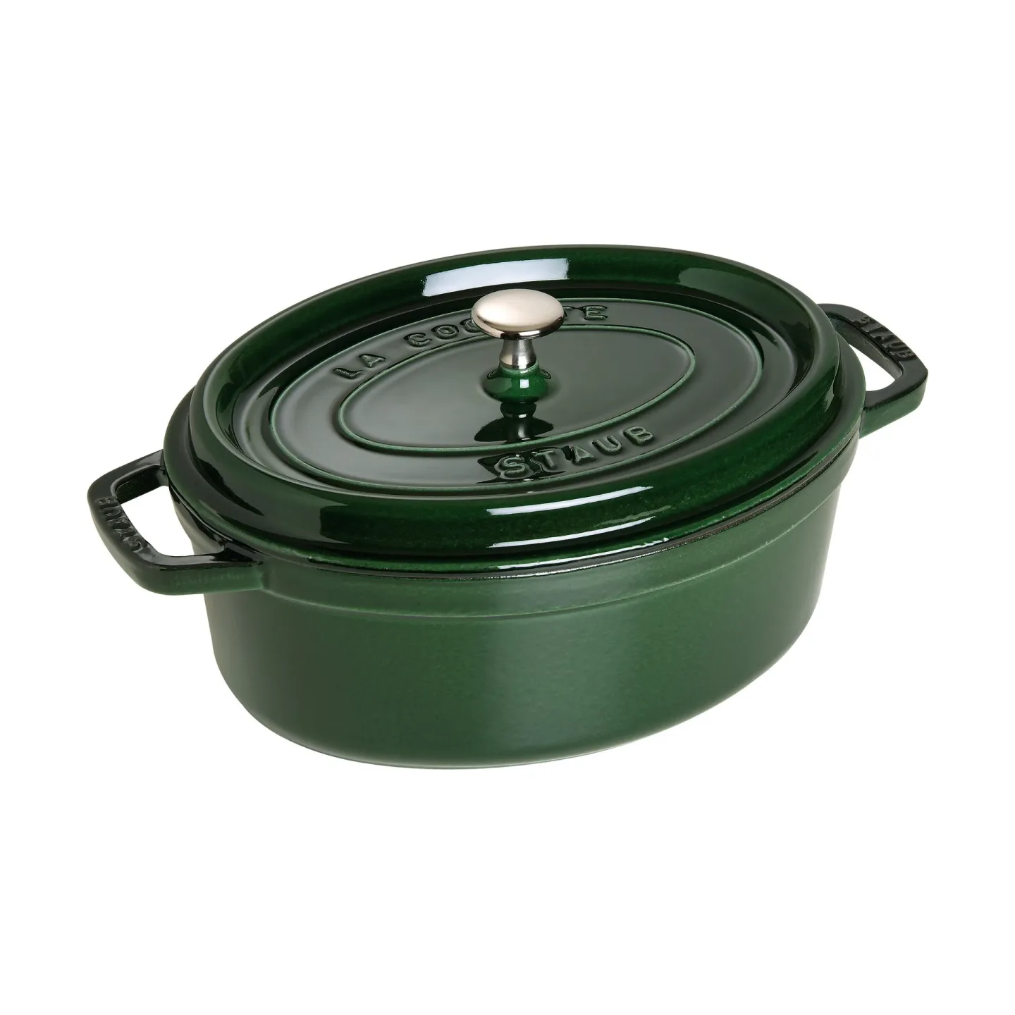 STAUB Staub La Cocotte ovaler Topf Gusseisen 4,2 L Basilikumgrün