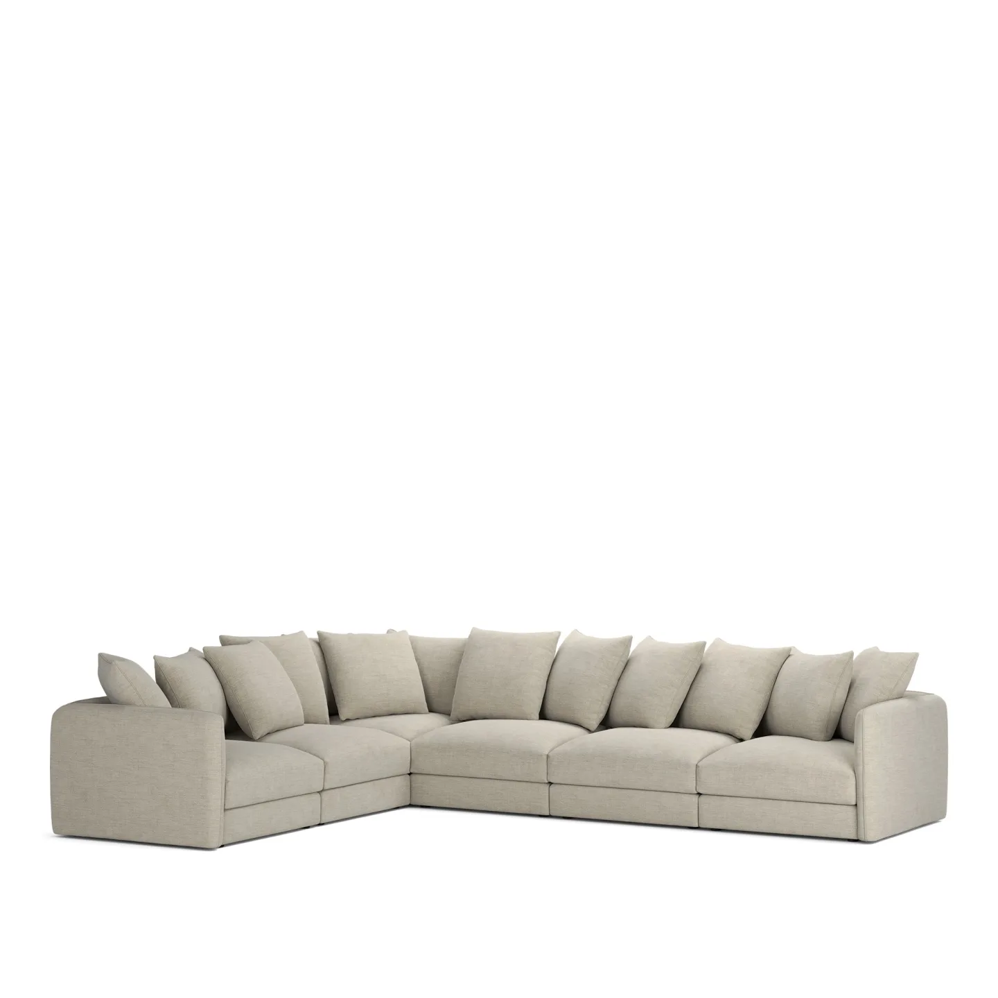 NOGA - Pavarotti 6-Seater Corner, Fixed Cover, Cushion Variant 01, Sienna 102 - Soffor - Grå