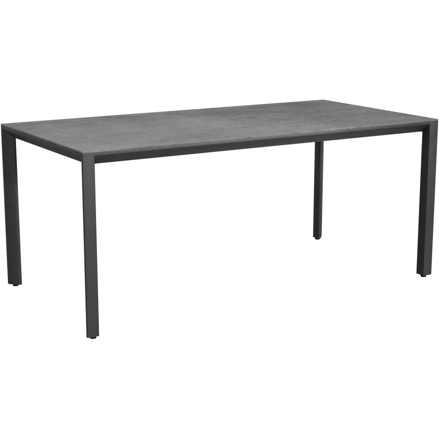 Gartentisch Tropea Schwarz matt / Beton dunkel Keramik/Stahl pulverbeschichtet B 180 T 90 cm - Möbel Konfigurator: Traummöbel individuell