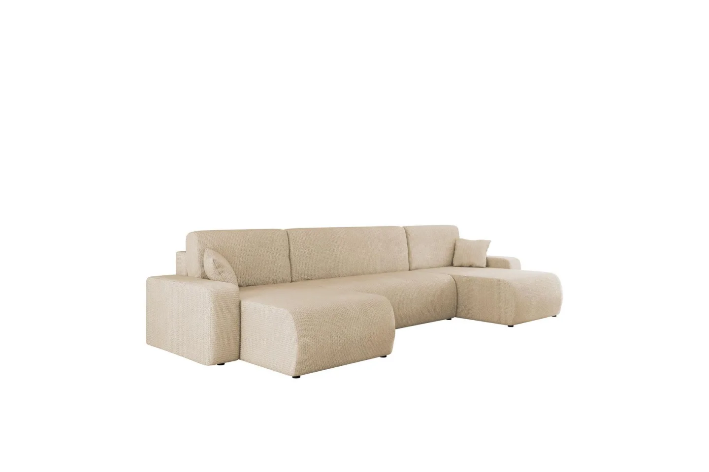 Barile Bäddsoffa Dubbeldivan 4-sits i Plysch - Beige