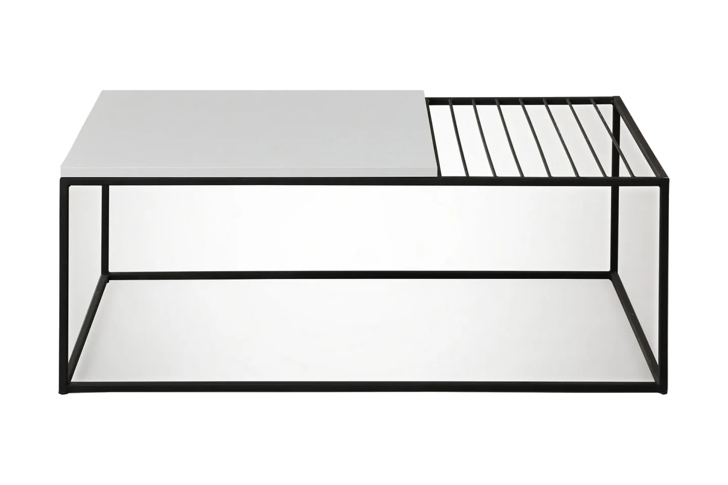 Falan Soffbord 95 cm Ribbor - Vit/Svart
