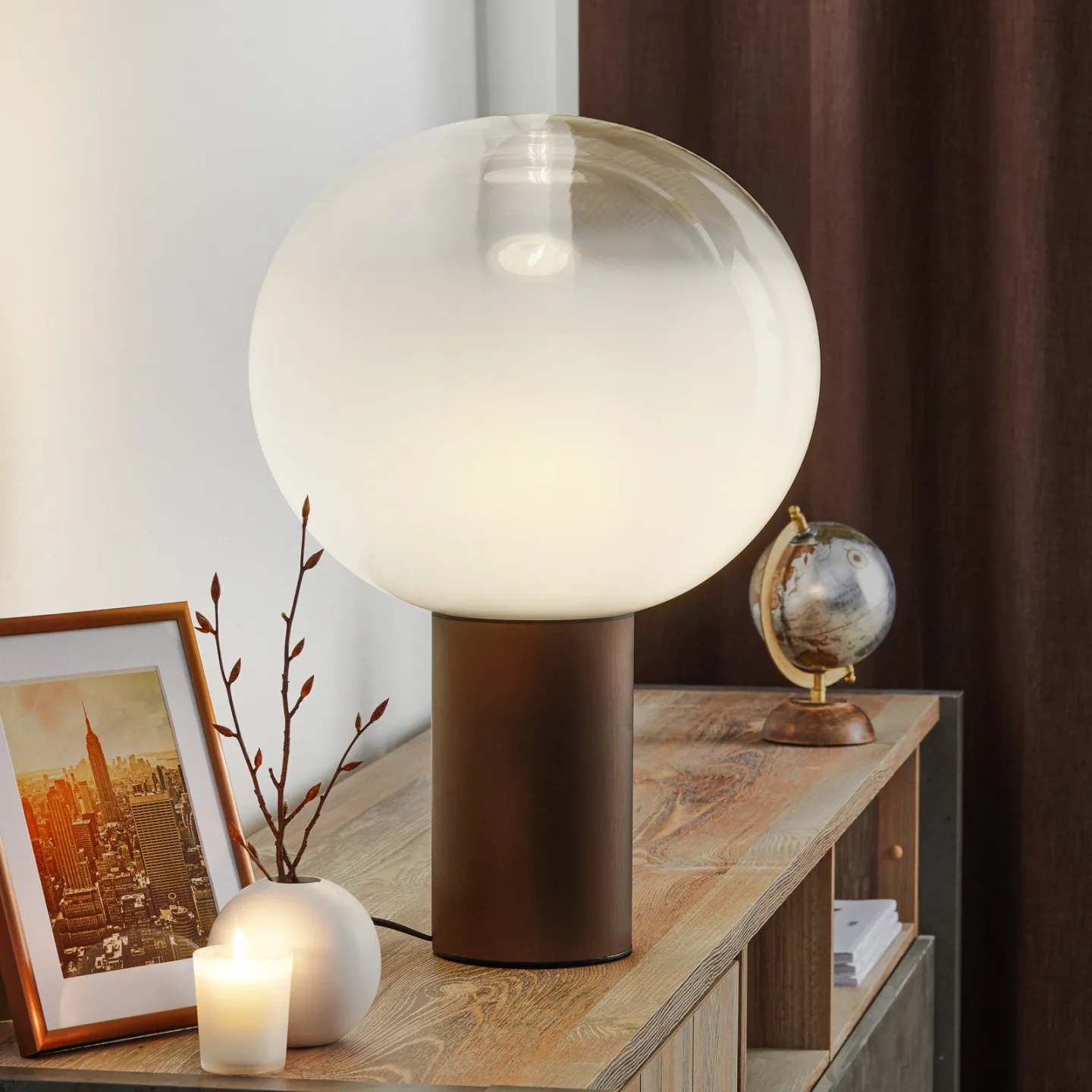 Laguna 37 Bordlampe Bronze - Artemide - Stue - Design - Glass - Med skjerm