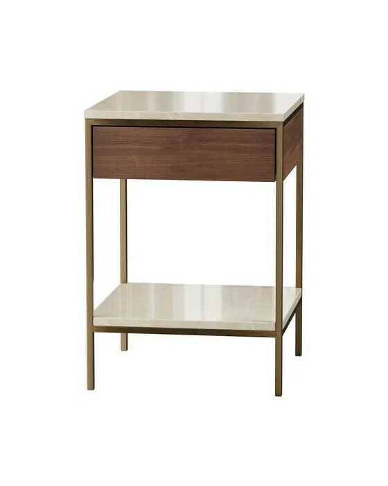 Erin sidebord messing valnød beige
