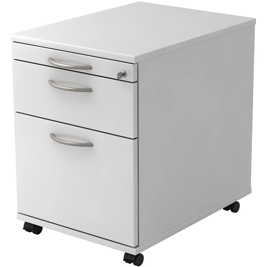 Rollcontainer Office weiss/Aluminium gebürstet Holzwerkstoff B 42.8 H 59 cm