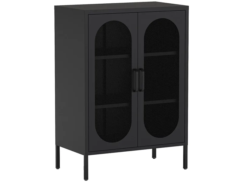 Kommode MARCKERIC DIORA 2 Türen 40x70x100cm schwarz lackiert