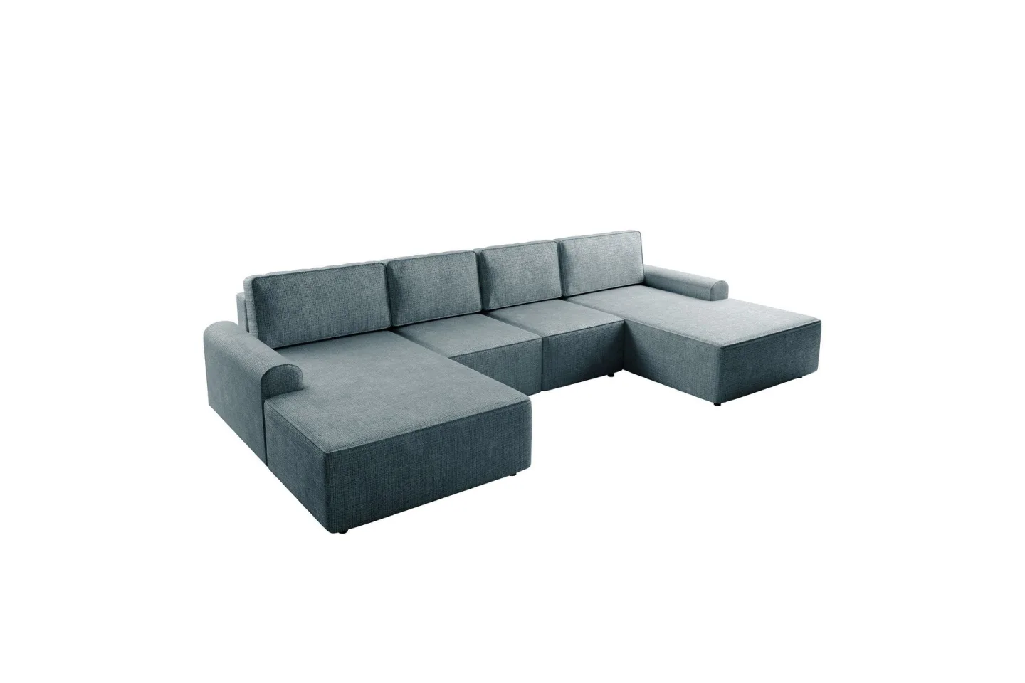 Bella Bäddsoffa Dubbeldivan 4-sits i Plysch - Grå
