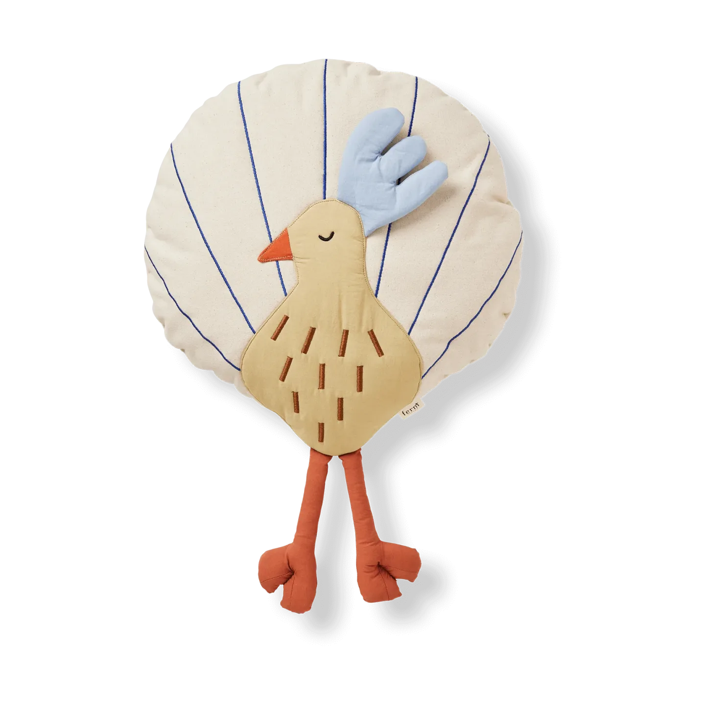 Ferm Living Peacock kudde Silver Fern-undyed