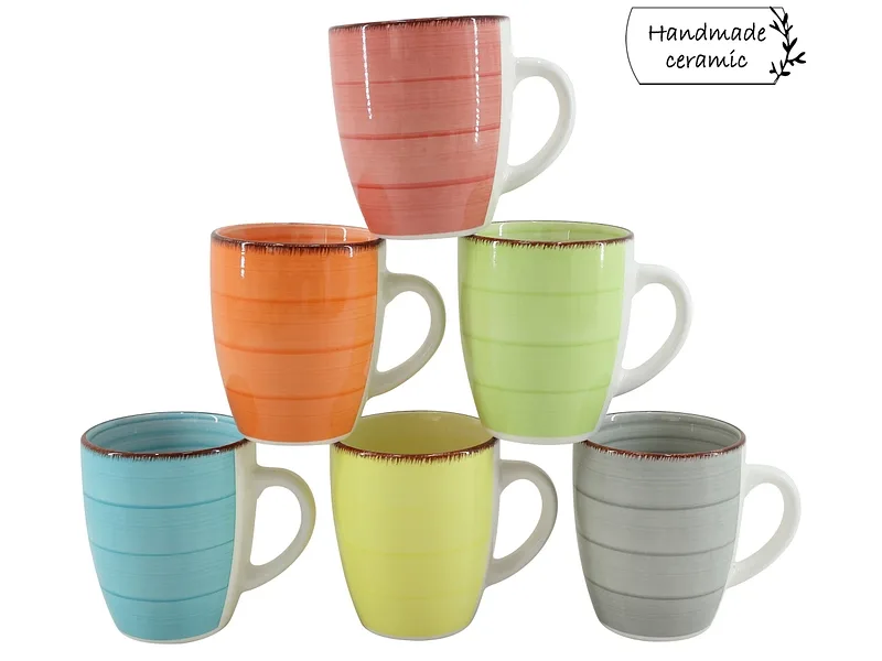 Set Kaffeebecher RAINBOW 35.5cl sandstein mehrfarbig 6-teilig