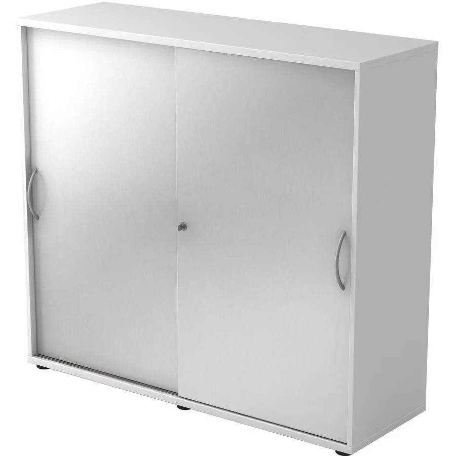 Aktenschrank Office Silber, Weiss Holzwerkstoff B 120 H 110 cm