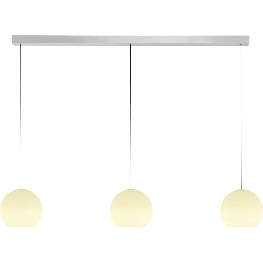 Designer-Pendellampe Bankamp Globe aluminium matt 3-flammig dimmbar - Farbe: silber - Material: Metall/Glas - LED - Lichtfarbe: Extra warmweiss