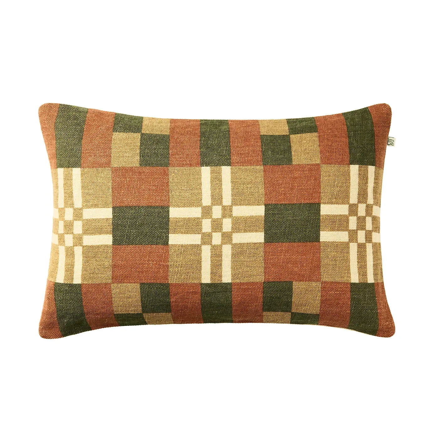 Chhatwal & Jonsson Ravi Kissenbezug Apricot Orange-Cactus Green-Khaki, 40x60 cm