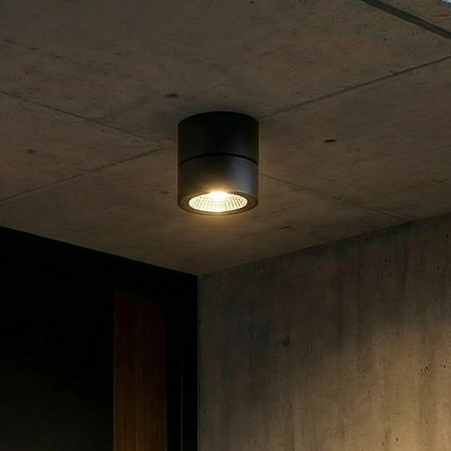 Nolivar LED-downlight, svart, Ø 9 cm, IP54 - Lindby - Terrasse - Moderne - Aluminium - Rund