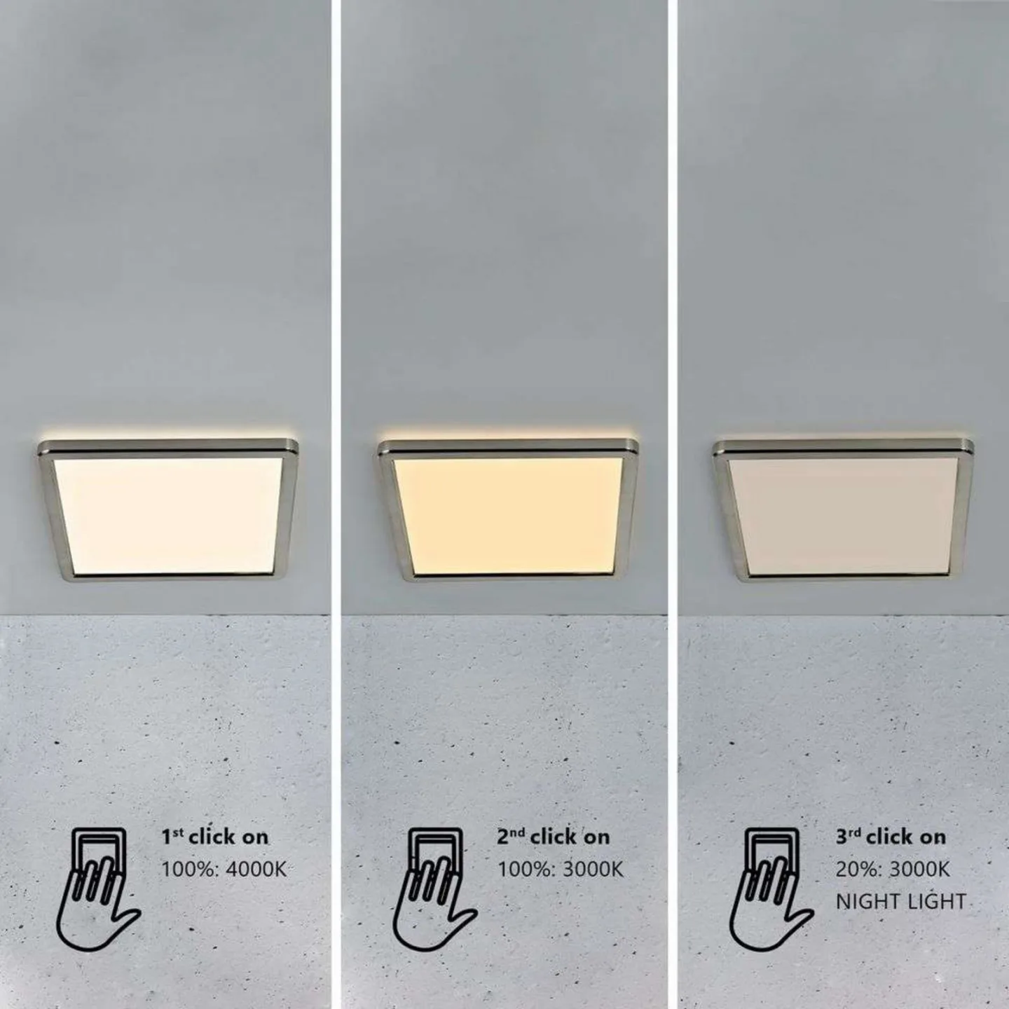 Oja 29 Square Deckenleuchte, silber, 2,3 cm - Nordlux - Wohnzimmer - Kunststoff