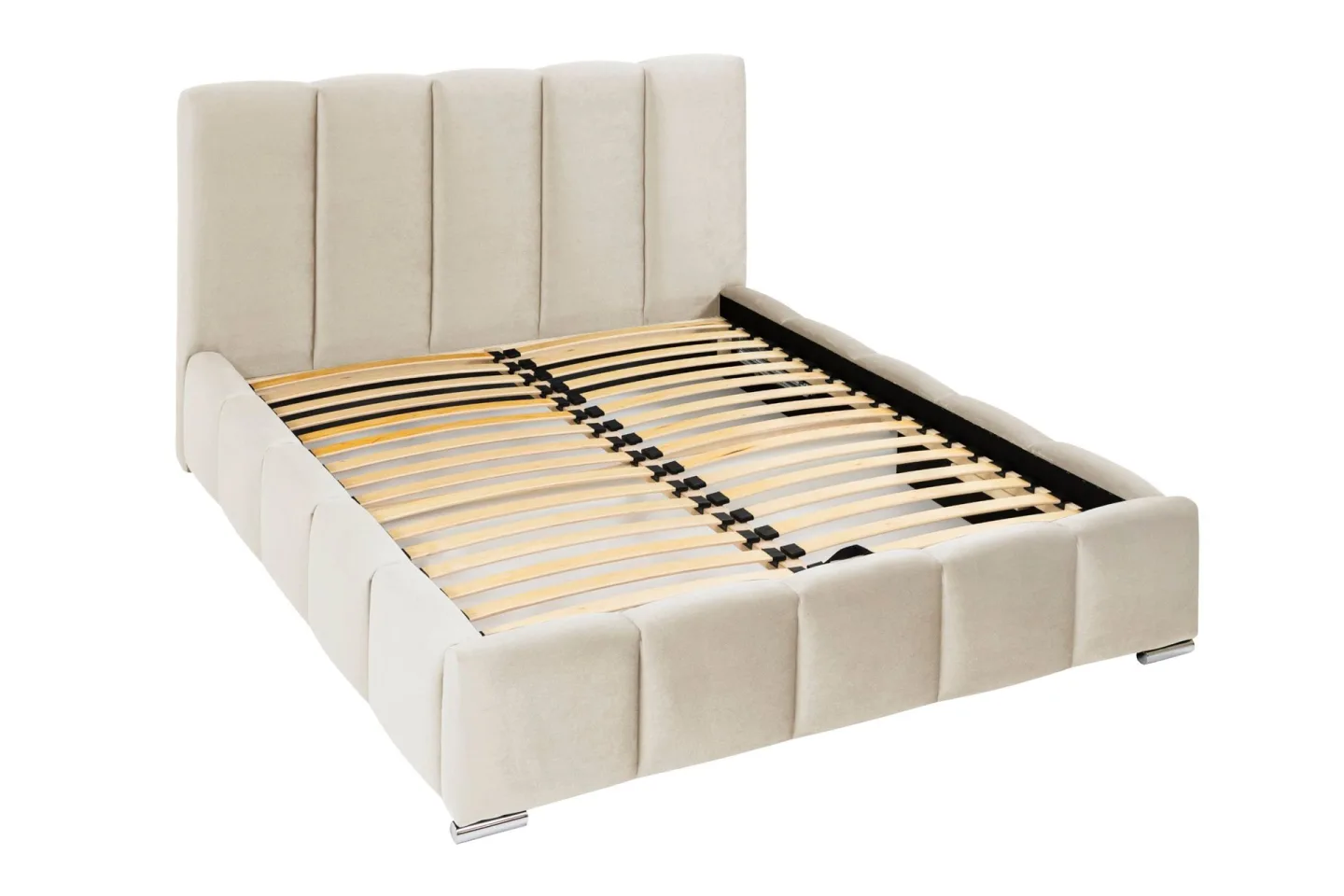 Cleaton Bubblig Sängram 160x200 cm med förvaring - Beige