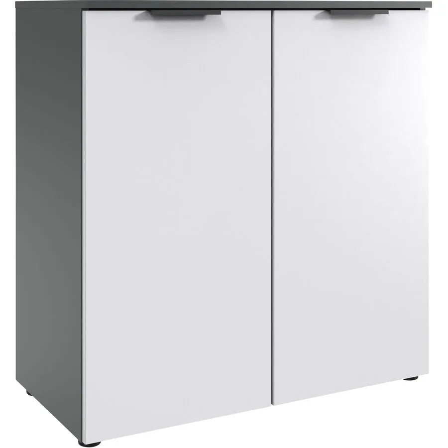Kommode Sanko Weiss/graphit Holzwerkstoff B 81 H 84 cm