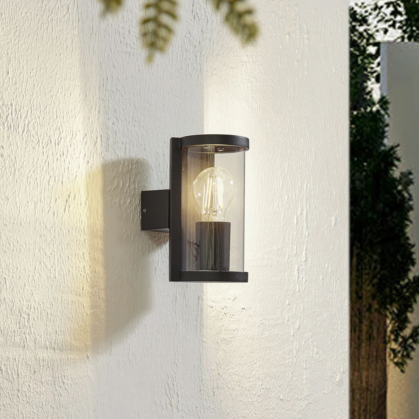 Zanta Außenwandleuchte H19,7 IP65 Schwarz - Lucande - Balkon - Modern - Aluminium - Einflammig