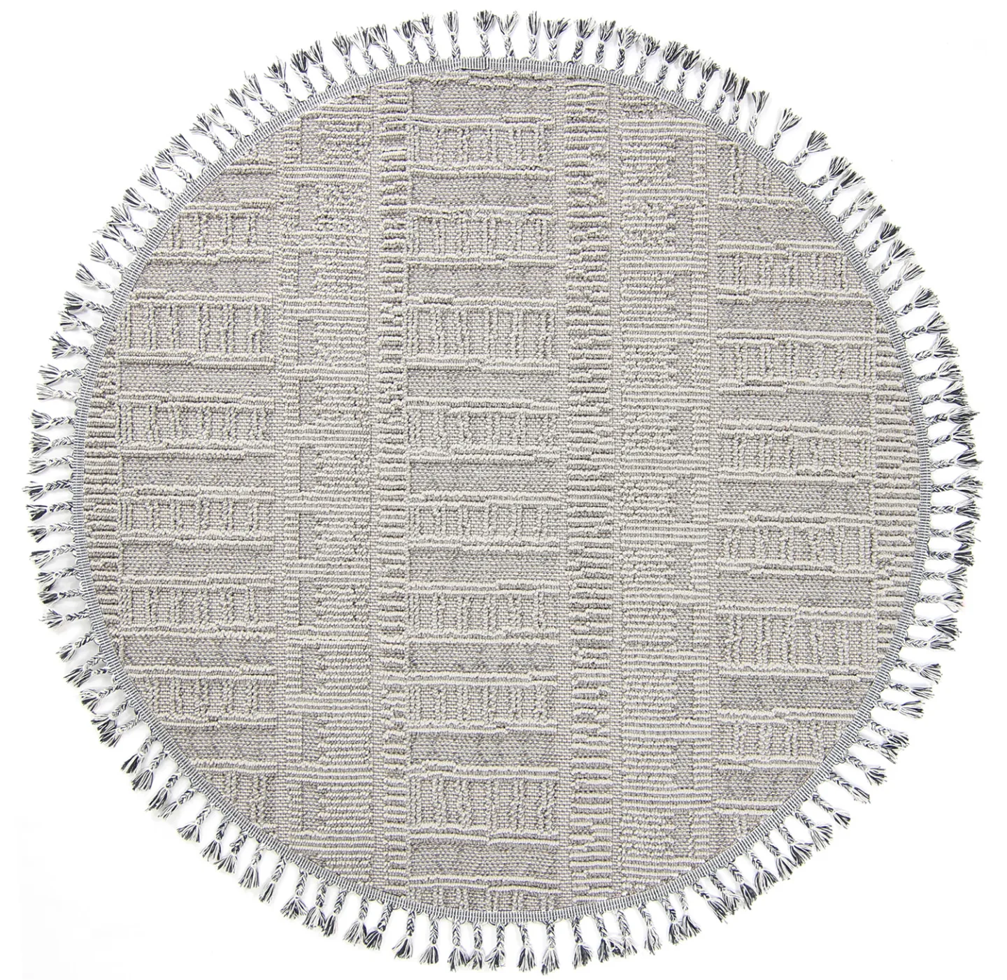 Runde tepper - Indoor/Outdoor Diego (grå) (Størrelse: Ø 200 cm)