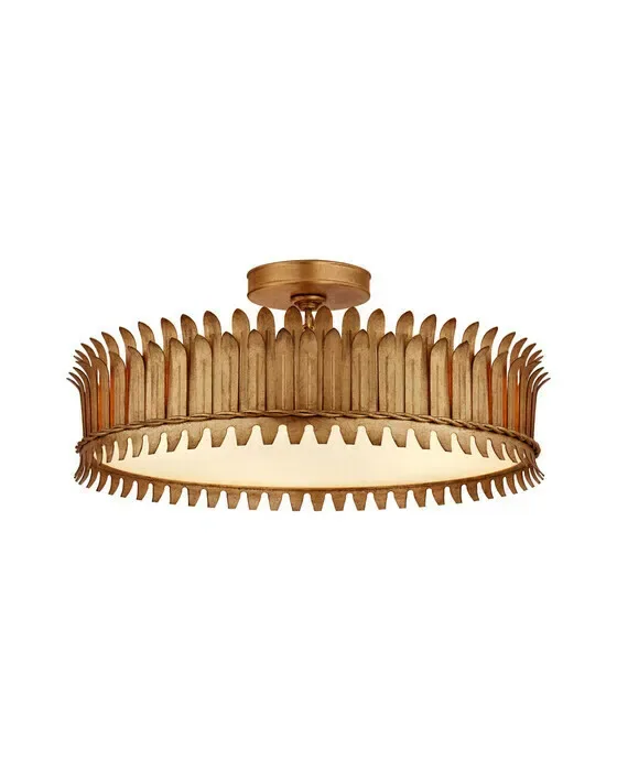 Leslie 21" Semi-Flush Gilded Iron