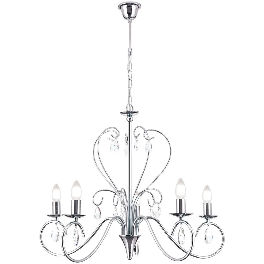 Kronleuchter Alessia Grau Stahl 58 cm - Farbe: chrom