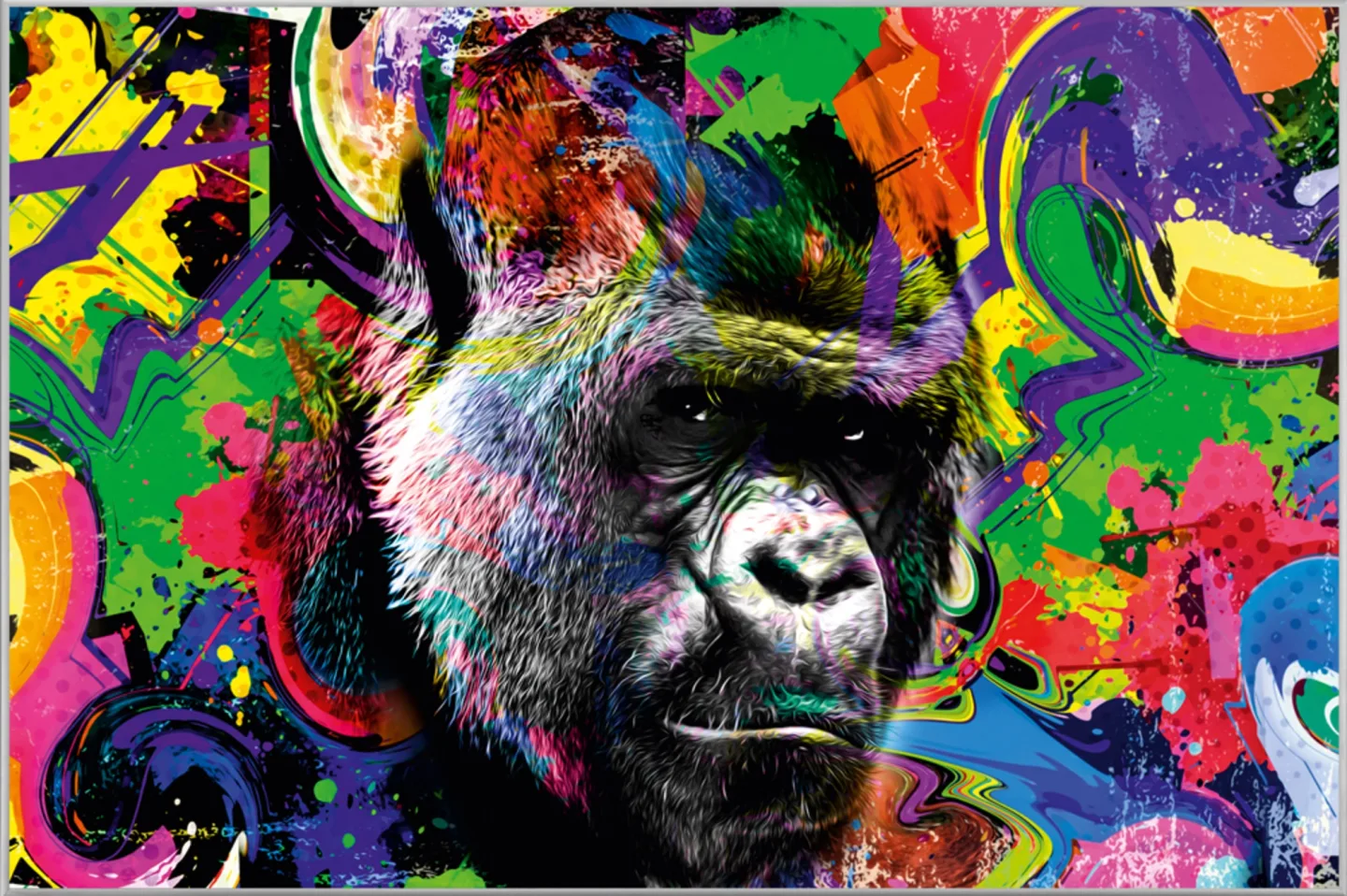 image LAND Bild mit Rahmen Pop Art Gorilla | Schubiger Möbel