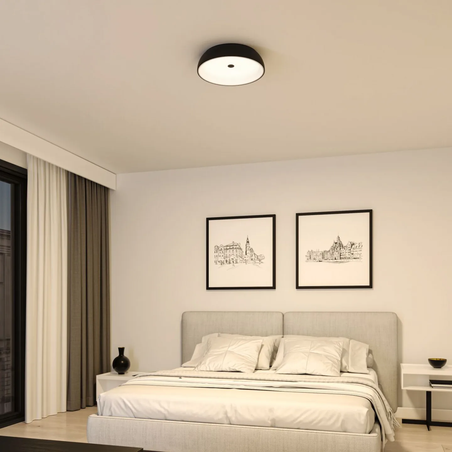 Jaron LED Deckenleuchte 3-step Dim. Matt Schwarz - Paulmann - Wohnzimmer - Modern - Metall - Rund