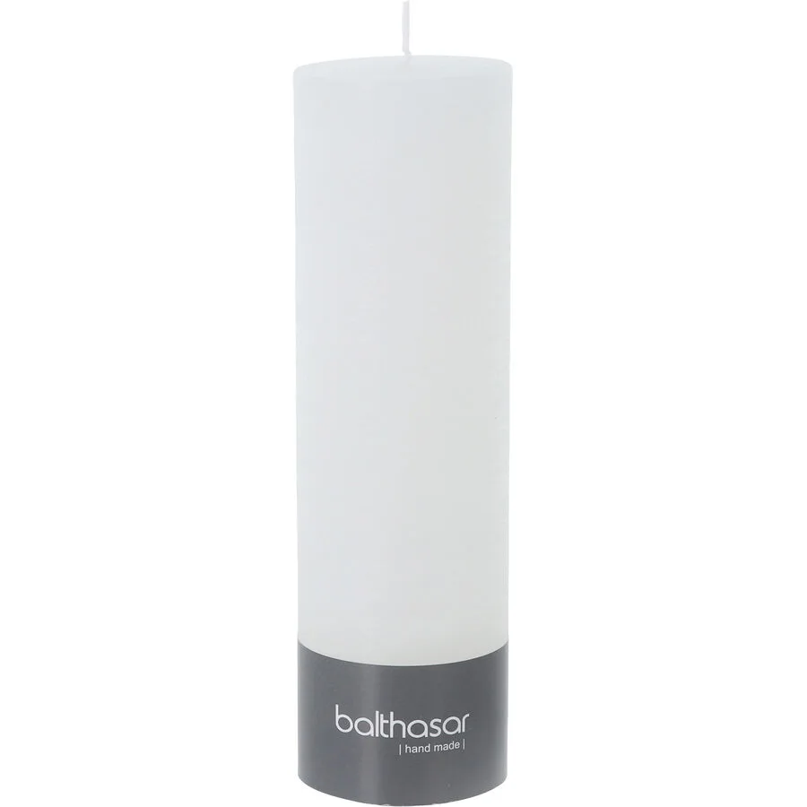 Balthasar Kerze Rustico weiss H20 cm D6 cm, Brenndauer 75h - Material: Wachs