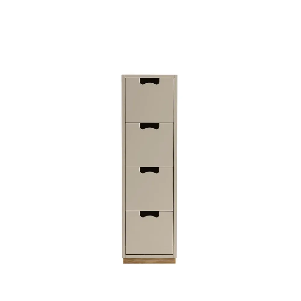 Asplund Snö J4 Kommode Dark sand, Eichensockel