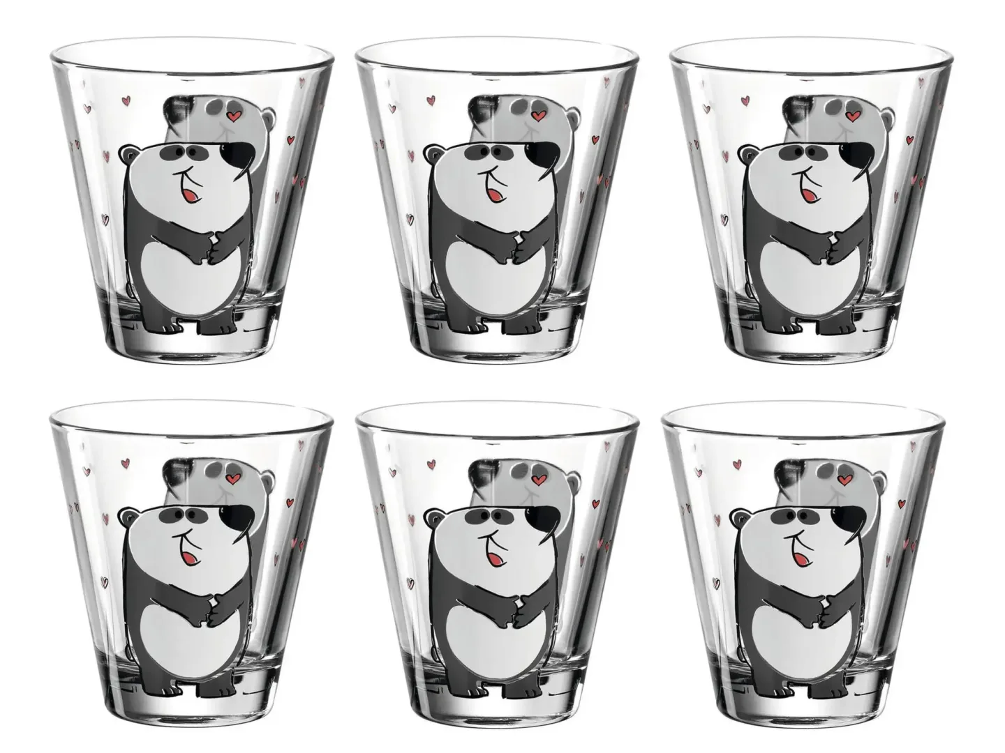 Alltron Trinkglas Für Kinder Bambini Panda 215 ml, 6 Stück Transparent | Schubiger Möbel