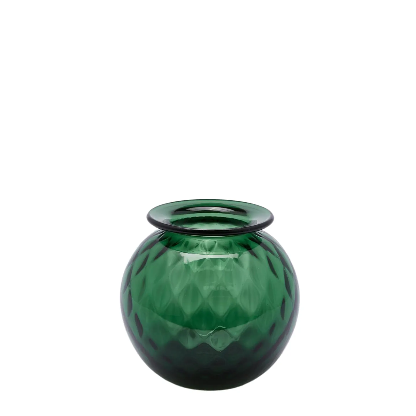 Edg Vase Optisches Glas Flaschengrün H: 14 cm | Schubiger Möbel