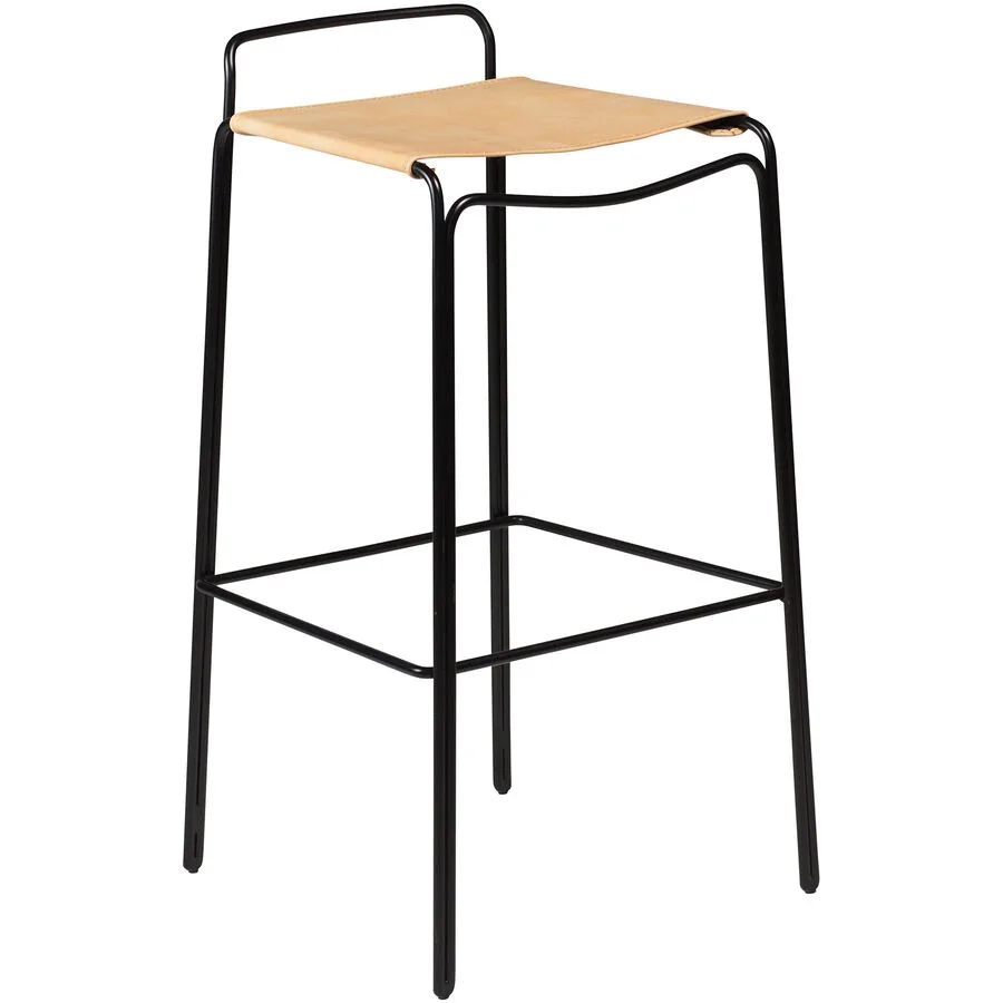 DAN-FORM Barhocker 2er-Set Paz hellbraun Leder H 88 cm