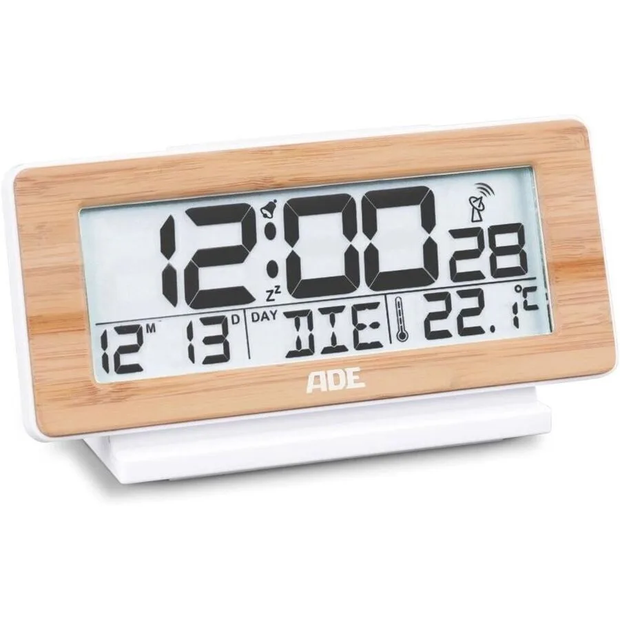 Wecker ADE Beige, Weiss Holz B 12.8 cm