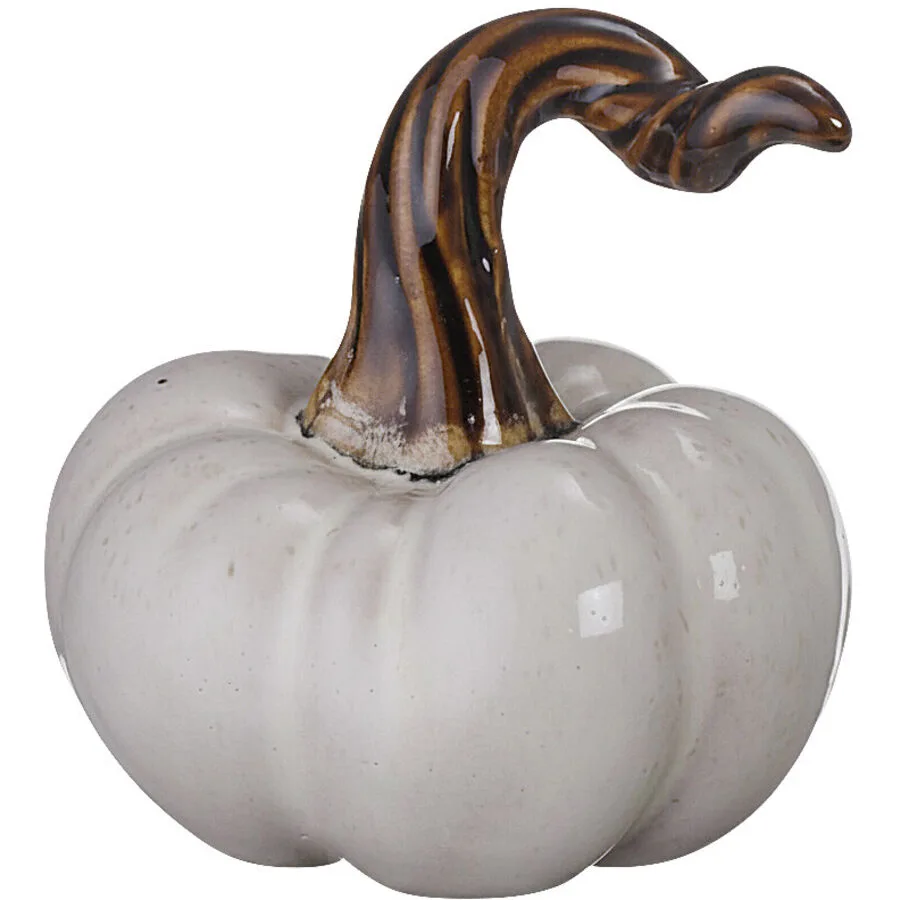 Dekoobjekt Pumpkin H9x8.5cm offwhite - Material: Keramik
